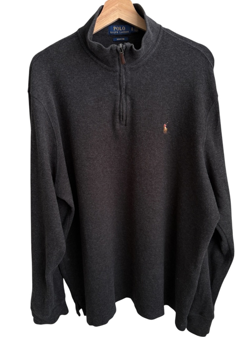 Polo Ralph Lauren Men's Estate Rib Quarter Zip Pullover Sweater Sz XL Preppy